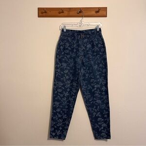 Vintage Mass Confusion Floral Denim Jeans Size 9